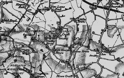 Old map of Croft in 1896