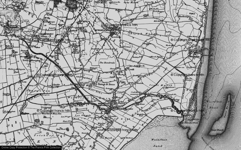 Old Map of Croft, 1898 in 1898