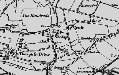 Old map of Croft in 1898