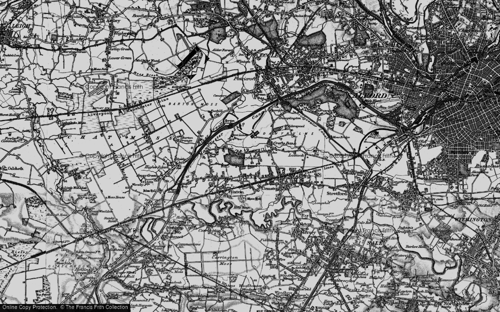 Old Map of Crofts Bank, 1896 in 1896