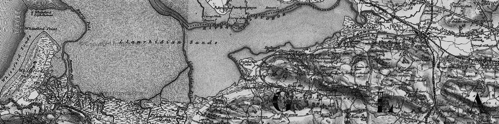 Old map of Crofty in 1897
