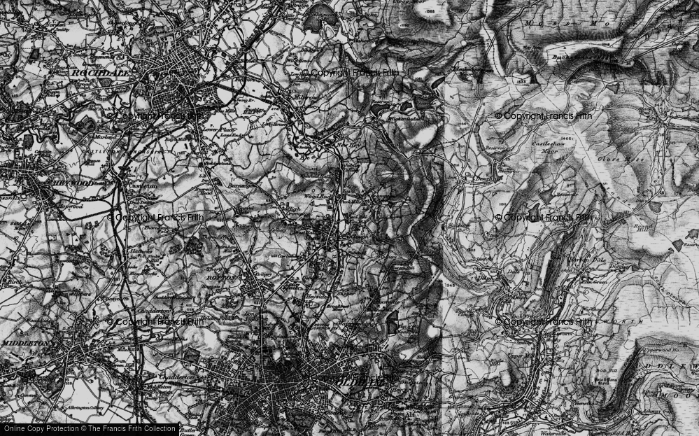 Old Map of Crompton Fold, 1896 in 1896
