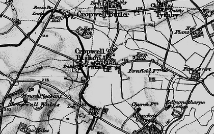 Old map of Cropwell Bishop in 1899