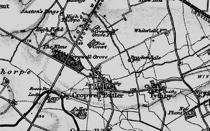 Old map of Cropwell Butler in 1899