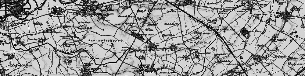 Old map of Cropwell Butler in 1899