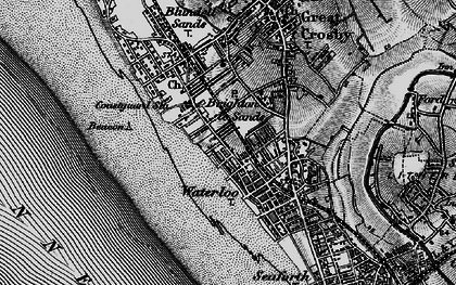 Old map of Crosby in 1896