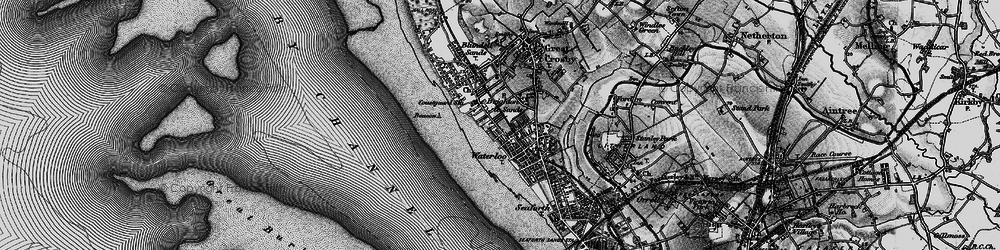 Old map of Crosby in 1896