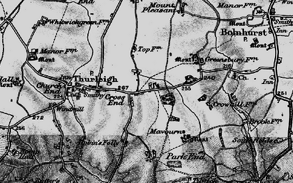 Old map of Cross End in 1898