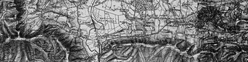 Old map of Amberley Mount (Tumuli) in 1895
