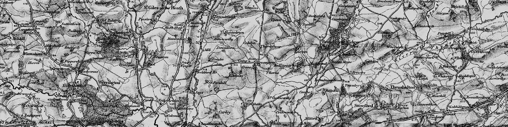 Old map of Cross Green in 1895