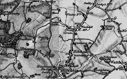 Old map of Cross Green in 1896