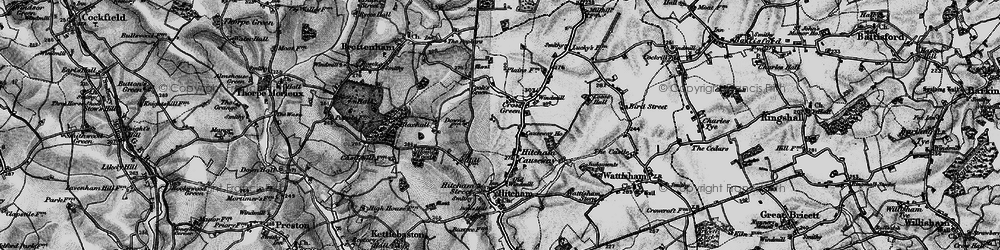 Old map of Cross Green in 1896