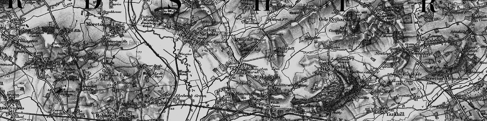 Old map of Cross Keys in 1898