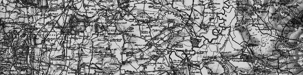 Old map of Cross Lanes in 1897