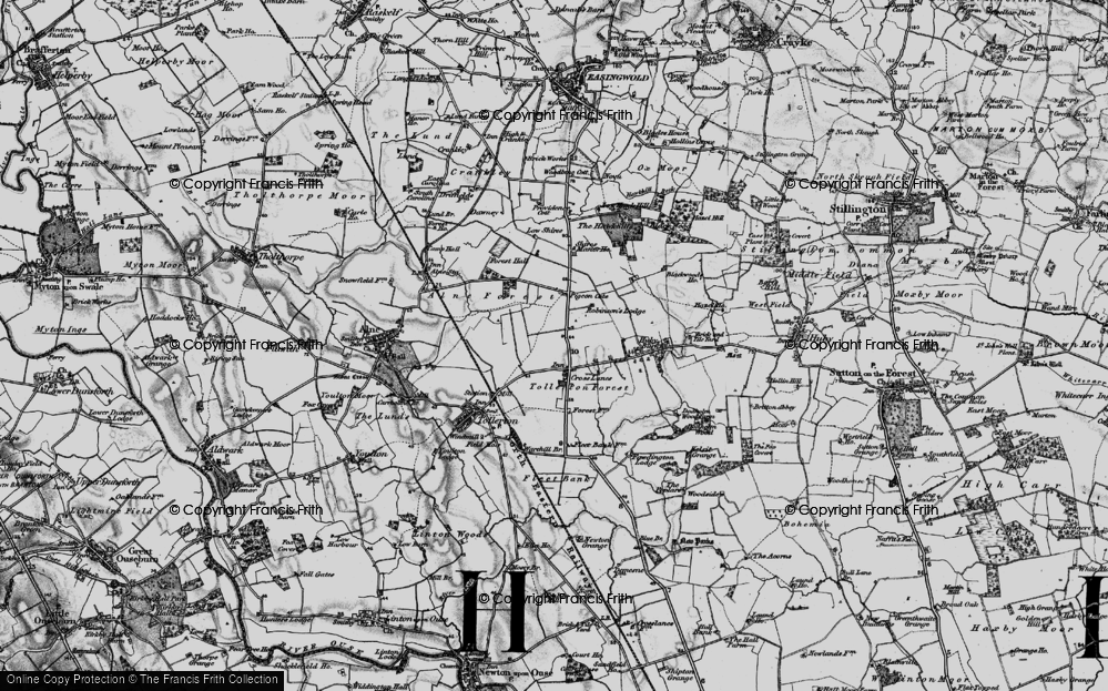 Old Map of Historic Map covering Tollerton Forest in 1898