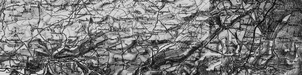 Old map of Cross Roads in 1895