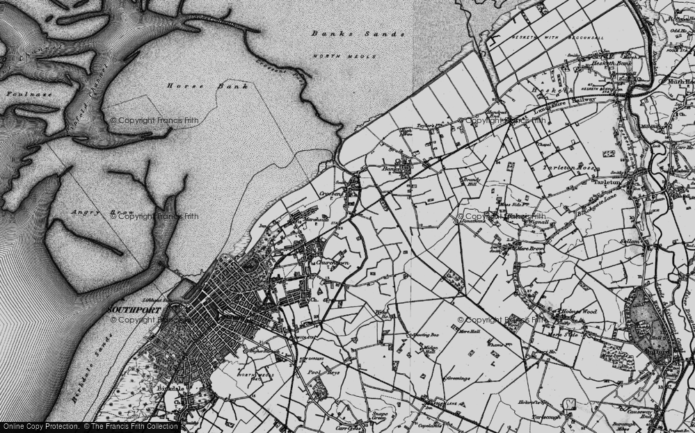 Old Map of Crossens, 1896 in 1896