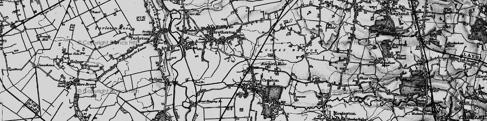 Old map of Croston in 1896