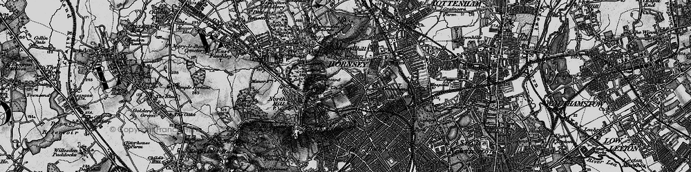 Old map of Crouch End in 1896