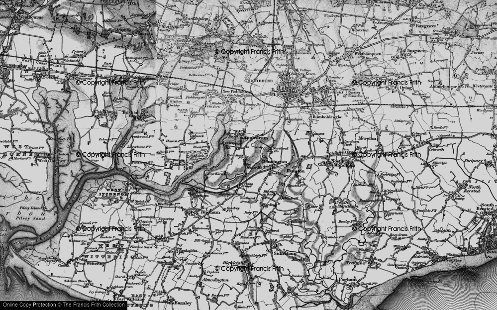 Old Map of Historic Map covering Chichester Canal in 1895