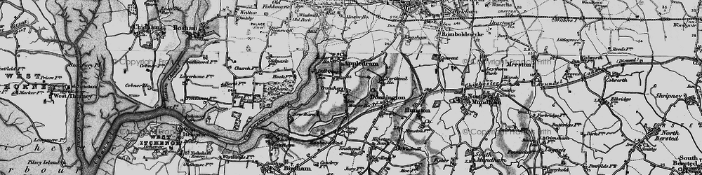 Old map of Chichester Canal in 1895