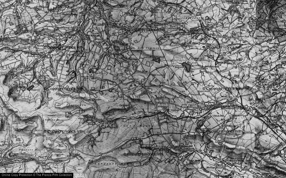 Old Map of Crow Edge, 1896 in 1896