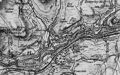 Old map of Crowden in 1896