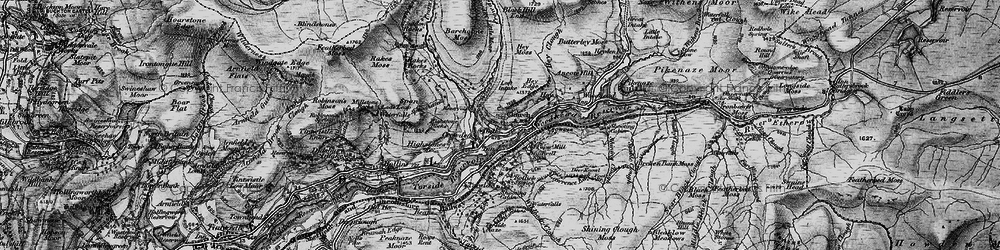 Old map of Birchen Bank Moss in 1896