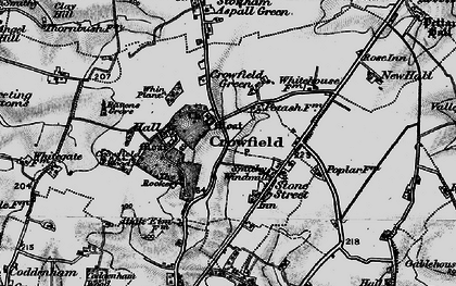 Old map of Crowfield in 1898