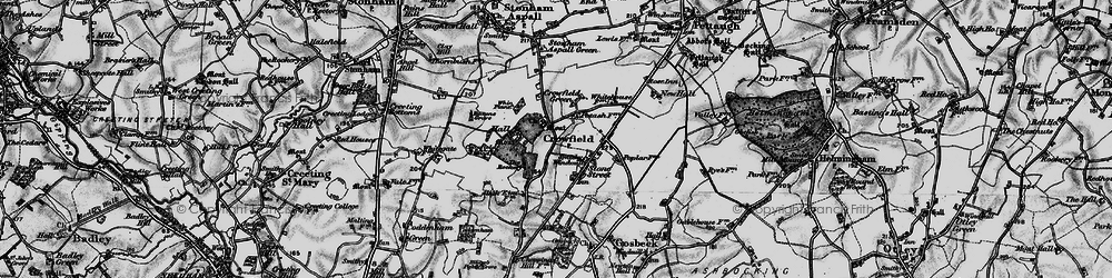 Old map of Crowfield in 1898