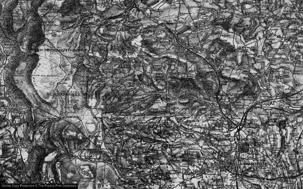 Old Map of Crowhole, 1896 in 1896