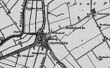 Old map of Crowland in 1898
