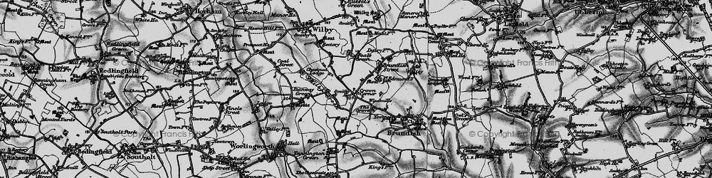 Old map of Crown Corner in 1898