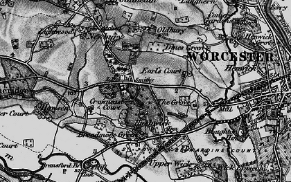 Old map of Crown East in 1898