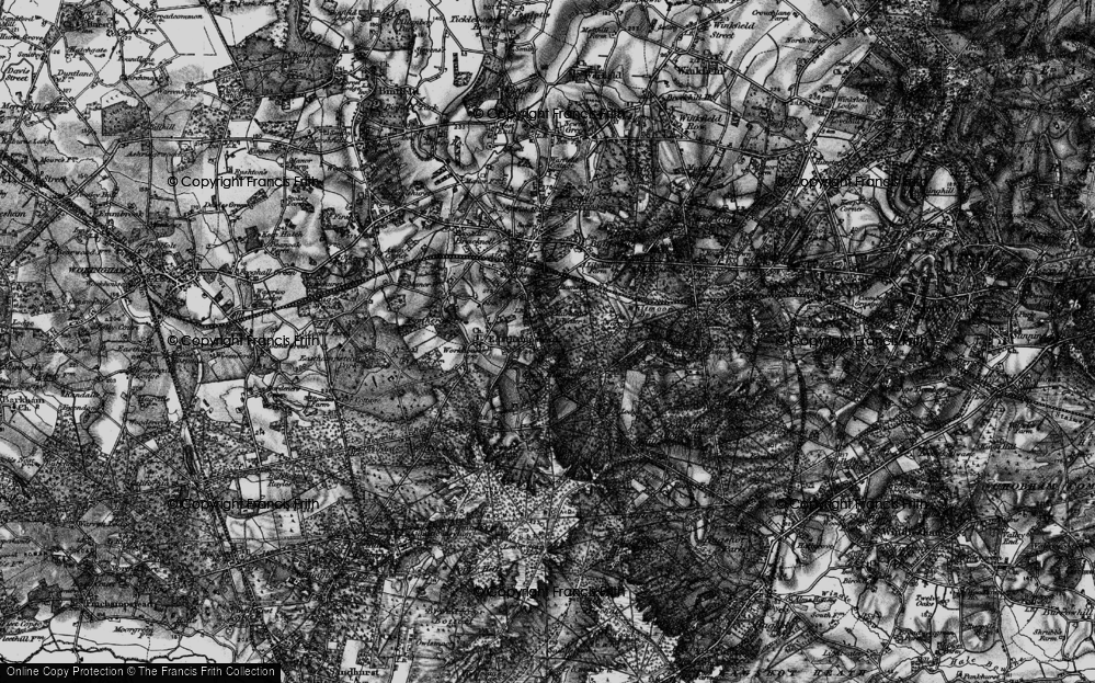 Old Map of Historic Map covering Bracknell Forest in 1895