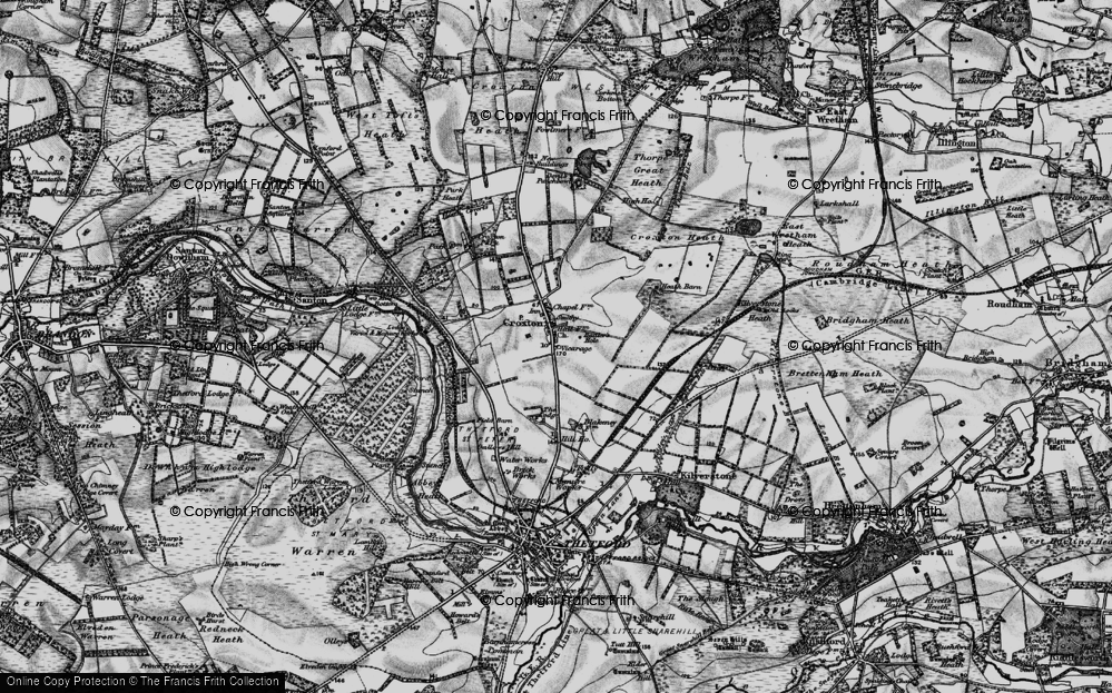 Old Map of Historic Map covering Dreadnought in 1898