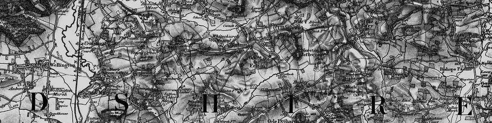 Old map of Crozen in 1898