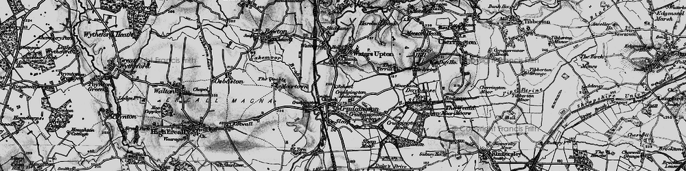 Old map of Crudgington in 1899