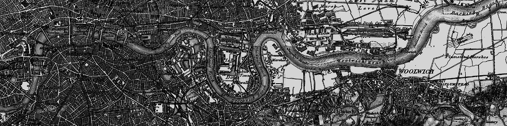 Old map of Blackwall Reach in 1896