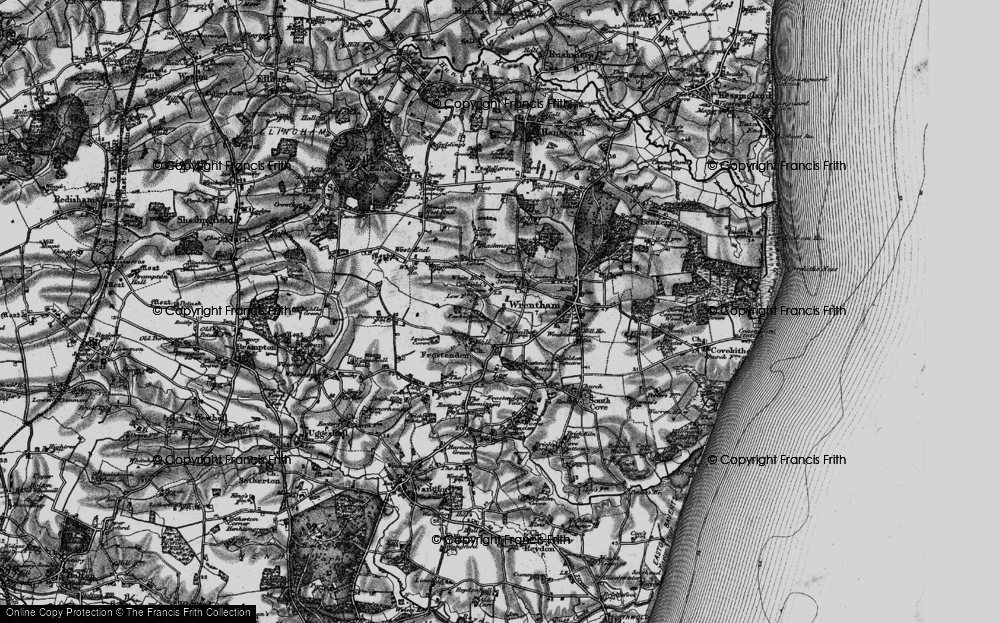 Old Map of Cuckold's Green, 1898 in 1898