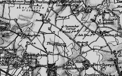 Old map of Cucumber Corner in 1898