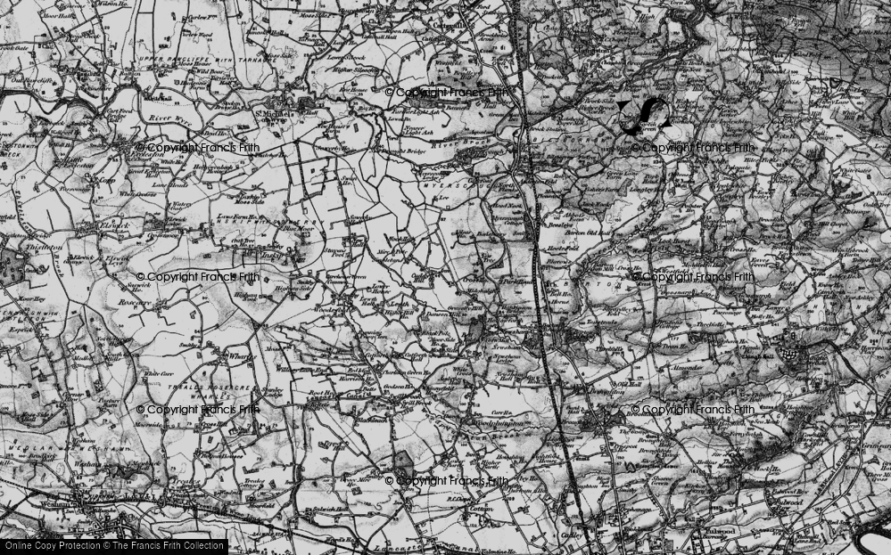 Old Map of Historic Map covering Bell Fold in 1896