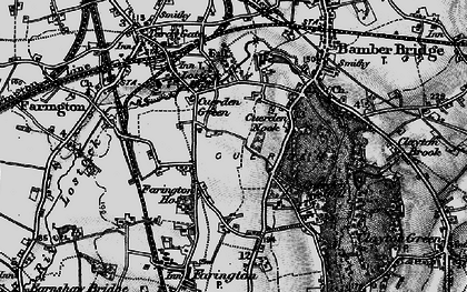 Old map of Cuerden Green in 1896