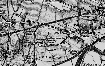 Old map of Cuerdley Cross in 1896