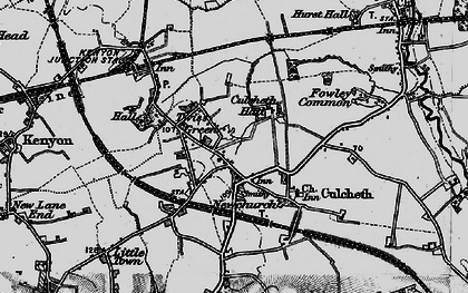 Old map of Culcheth in 1896