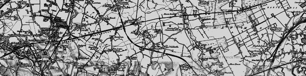 Old map of Culcheth in 1896