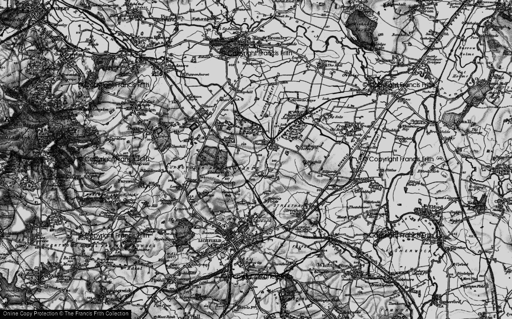Old Map of Curborough, 1898 in 1898