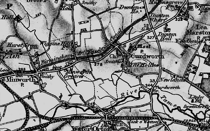 Old map of Curdworth in 1899
