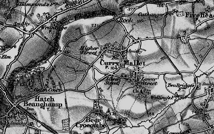 Old map of Curry Mallet in 1898