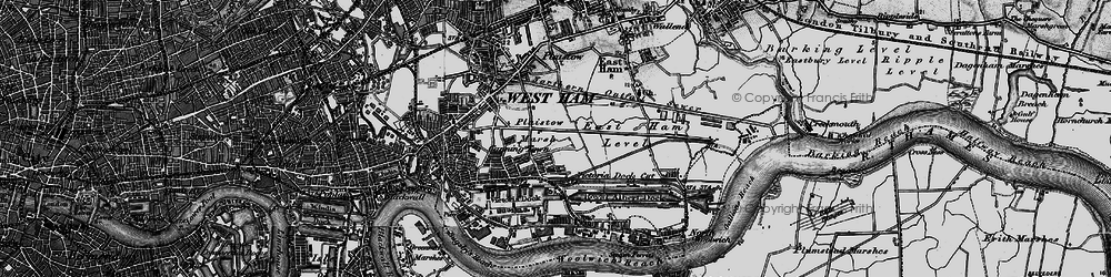 Old map of Custom House in 1896